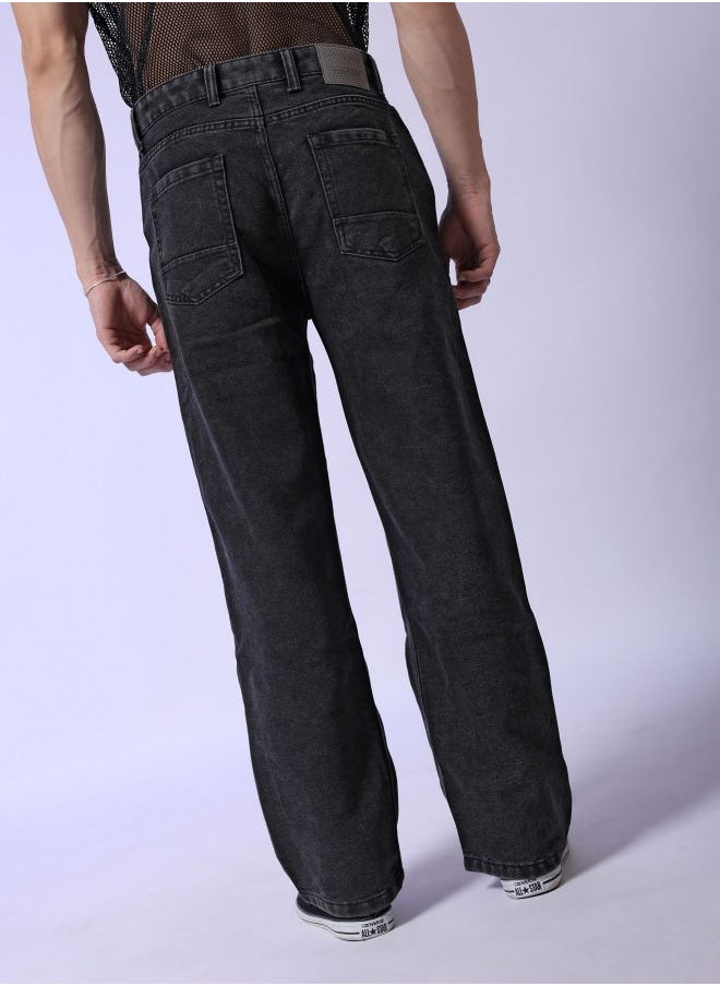 The Indian Garage Co Men Baggy Solid Mid-Rise Carpenter Utility Denim  - Image 2