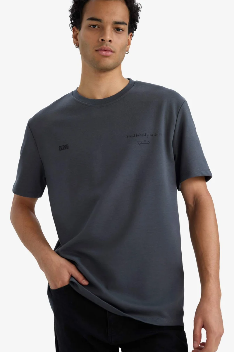Defacto  Breathable Fabric Printed T-Shirt for Men | Best Price UAE
