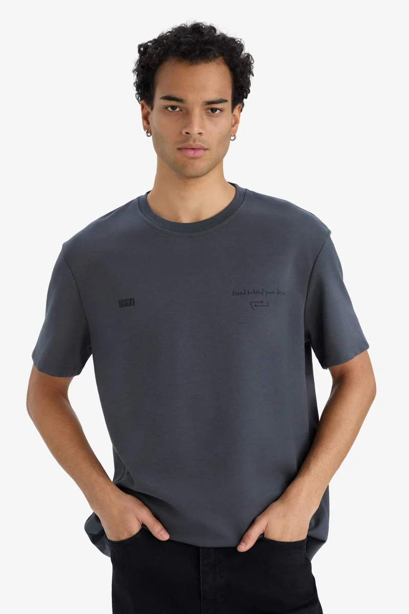 Defacto  Breathable Fabric Printed T-Shirt for Men | Best Price UAE