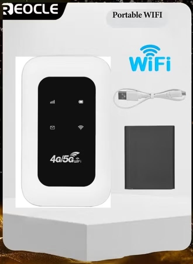 ريوكل جهاز نقطة اتصال Wi-Fi محمول 4G/5G LTE جهاز توجيه محمول/متنقل بحجم الجيب ومناسب للسفر (أبيض) - Image 3