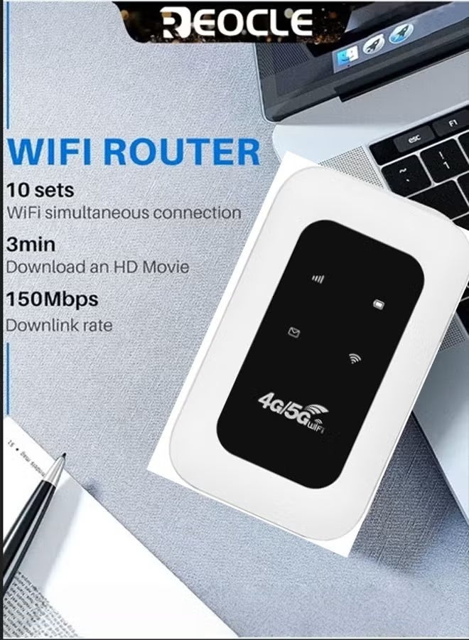 ريوكل جهاز نقطة اتصال Wi-Fi محمول 4G/5G LTE جهاز توجيه محمول/متنقل بحجم الجيب ومناسب للسفر (أبيض) - Image 4