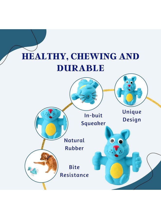 Generic 6 In 1 Squeaky And Chew Rope Dog Toy Combo - (2Knot Rope + 3Knot Rope + Slipper + Corn Stick + Claw Ball + Blue Doggy) | Chewing, Playing, & Teething For Small Dogs And Puppies  - Image 5