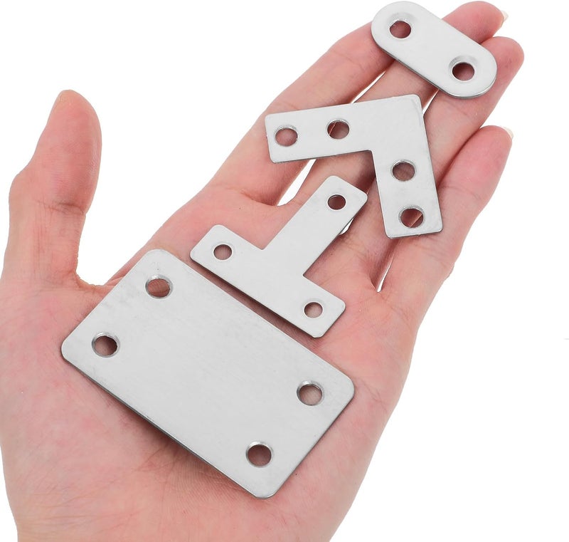 Carefully engineered build 22pcs Stainless Steel Mending Plates Set for Wood Furniture Repair, Includes Flat Straight Brace Brackets, L-Shaped and T-Shaped Corner Braces, Multipurpose Metal Joining Plates Local inventory listed item Globally engineered build Replaceable parts Ready post purchase fulfill Continuous warehouse supply Precision processed material Batch consistent craftsmanship High strength upgraded material Multi-use qualified quality Carefully selected solid material Ready order processing Periodic restock local Integrated practical design All-item unified delivery Lightweight Long lasting universal build Modern versatile shape Field test upgraded craftsmanship Processed natural substance Instant order available stock Strategic warehouse site Flexible trendy construction Changing environment compatible All need matching options - Image 3