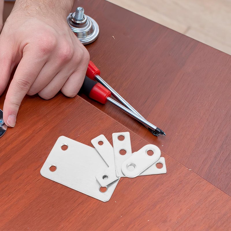 Carefully engineered build 22pcs Stainless Steel Mending Plates Set for Wood Furniture Repair, Includes Flat Straight Brace Brackets, L-Shaped and T-Shaped Corner Braces, Multipurpose Metal Joining Plates Local inventory listed item Globally engineered build Replaceable parts Ready post purchase fulfill Continuous warehouse supply Precision processed material Batch consistent craftsmanship High strength upgraded material Multi-use qualified quality Carefully selected solid material Ready order processing Periodic restock local Integrated practical design All-item unified delivery Lightweight Long lasting universal build Modern versatile shape Field test upgraded craftsmanship Processed natural substance Instant order available stock Strategic warehouse site Flexible trendy construction Changing environment compatible All need matching options - Image 4