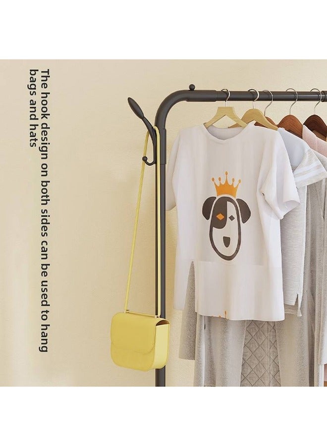 RollsTimi  Utility Rolling Cart With Shoe Rack Coat Rack Floor Storage Rack Household Dormitory Multifunctional Coat Rack,Black - Image 5