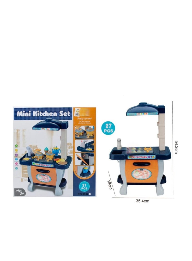 مجموعة مطبخ صغير للأطفال – 27 قطعة لعبة الطبخ