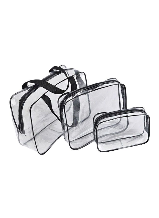 نيبمينينت طقم حقائب لمستحضرات التجميل وأدوات الزينة مكون من 3 قطع أسود / شفاف - Image 1