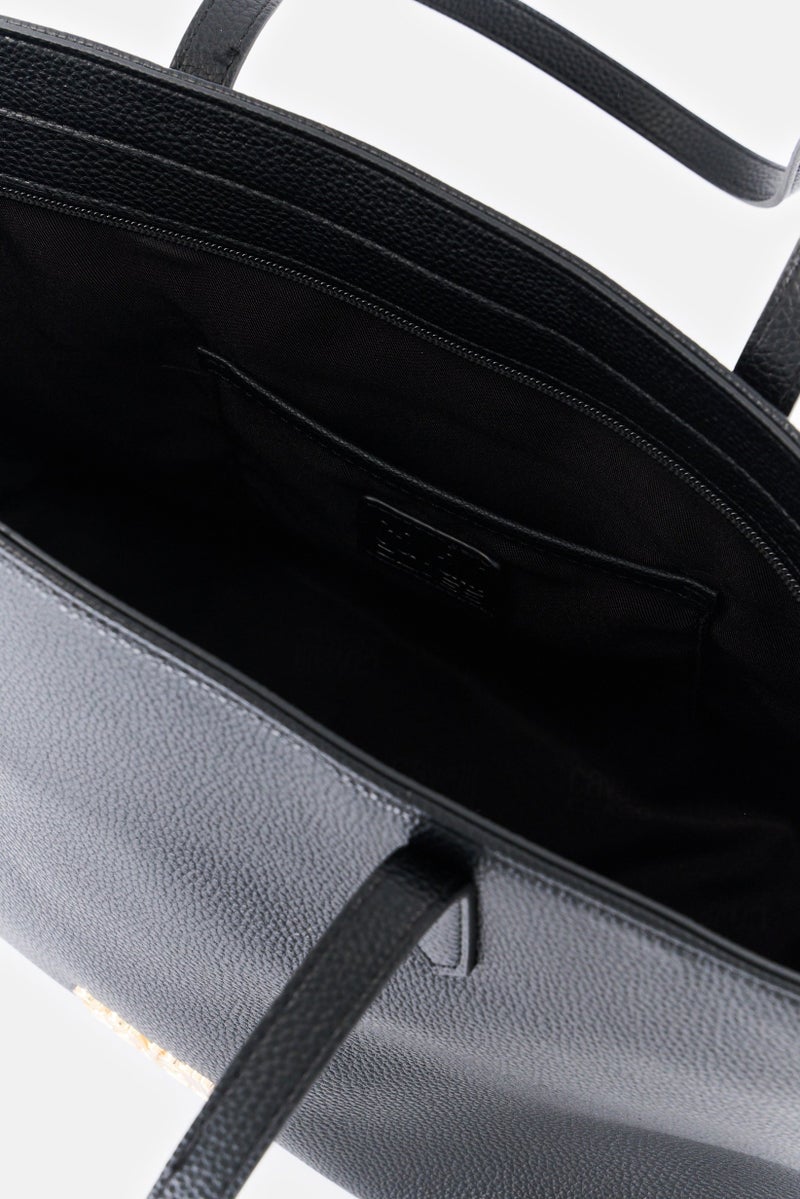 Cavalli Class Women Hardware Logo Tote Bag, Black  - Image 3