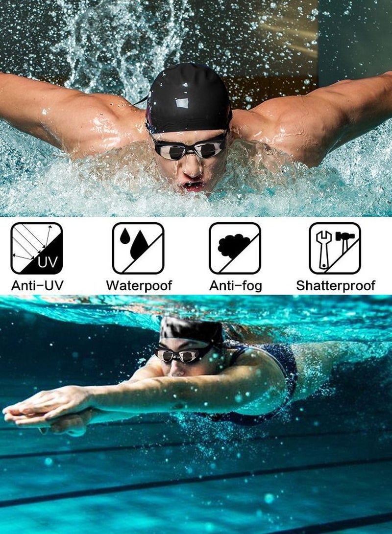 QUTOOB Professional Waterproof Swimming Goggles Mirrored Lens With ultra wide and clear view comes with plastic case Nose Clip And Earplugs All in one set anti fog swimming goggles - Image 3