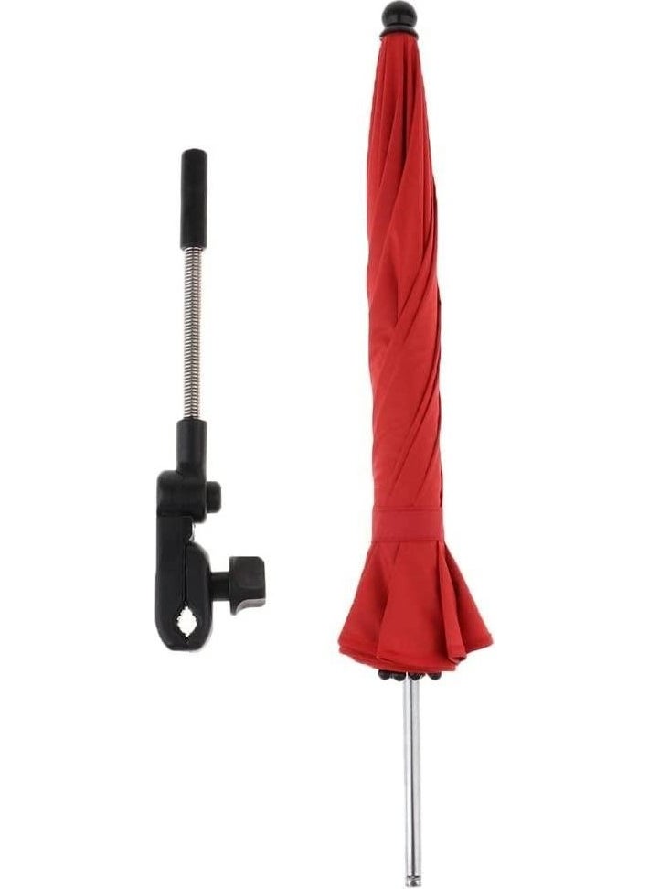 Detachable 360 ​​Degree Adjustable 66 cm Umbrella for Baby Stroller - Red