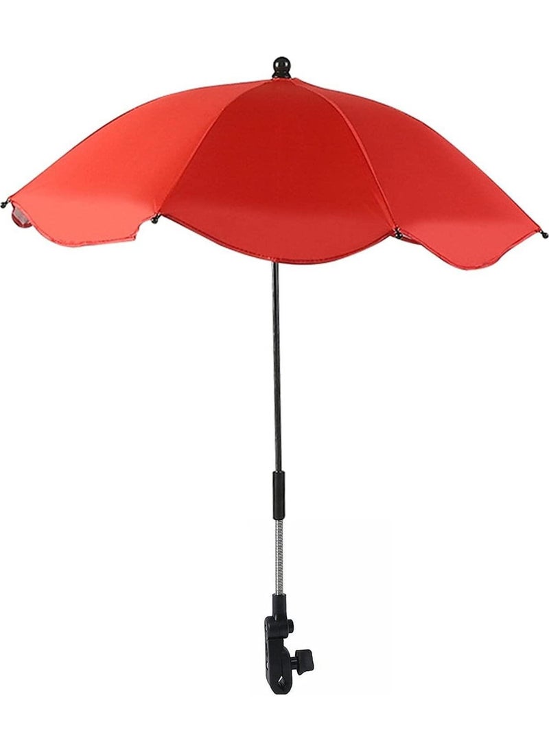 Detachable 360 ​​Degree Adjustable 66 cm Umbrella for Baby Stroller - Red