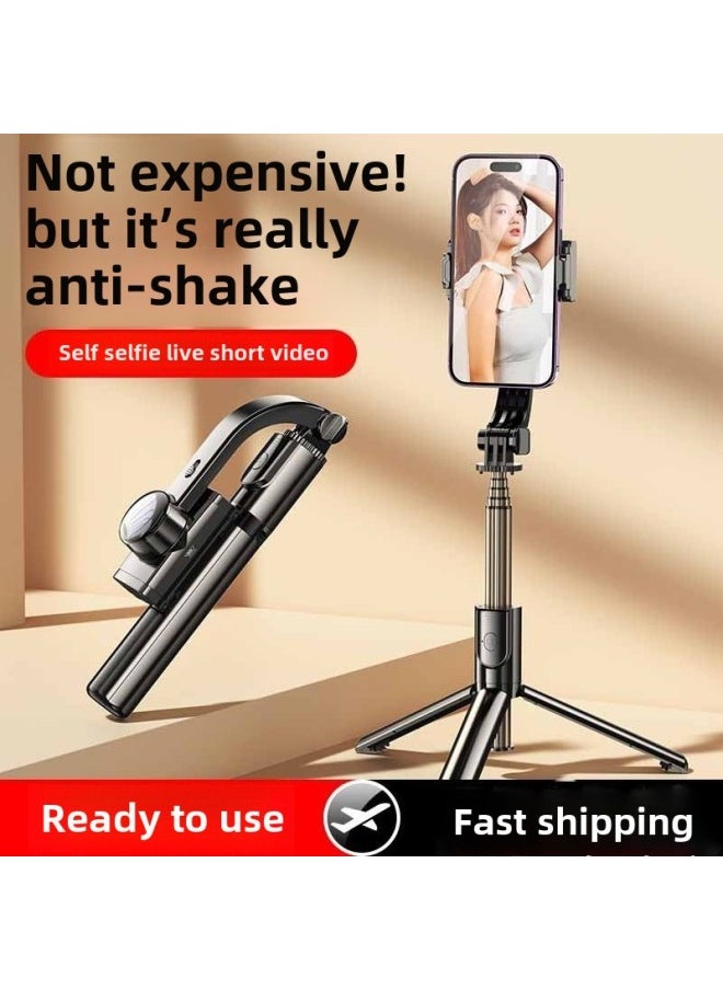 Mobile Phone Stabilizer Anti-shake Handheld Gimbal Shooting Artifact Camera Triangle Bracket Foot Multi-function Selfie Stick Live-Color:Black- Selfie [tripod + Remote Control]