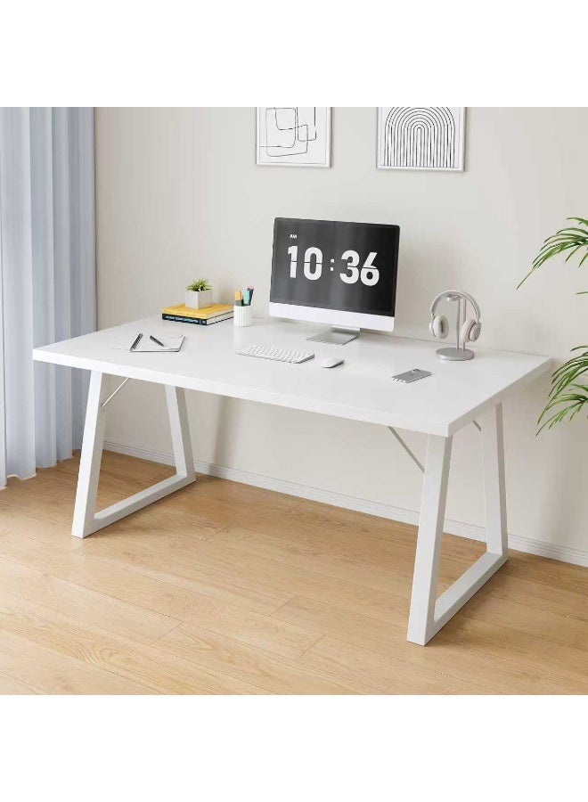Dining Table for 4-6 People, 120x60cm Rectangular Kitchen Table with Metal A-Frame Legs, Multipurpose Home Office Computer Desk & Workstation, Large Gaming Table and Study Desk, White - Image 4