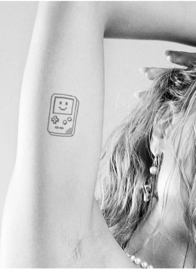 inkbox Inkbox Temporary Tattoos, Semi-Permanent Tattoo, One Premium Easy Long Lasting, Water-Resistant Temp Tattoo with For Now Ink - Lasts 1-2 Weeks, Happy Gameboy, 3 x 3 in  - Image 2
