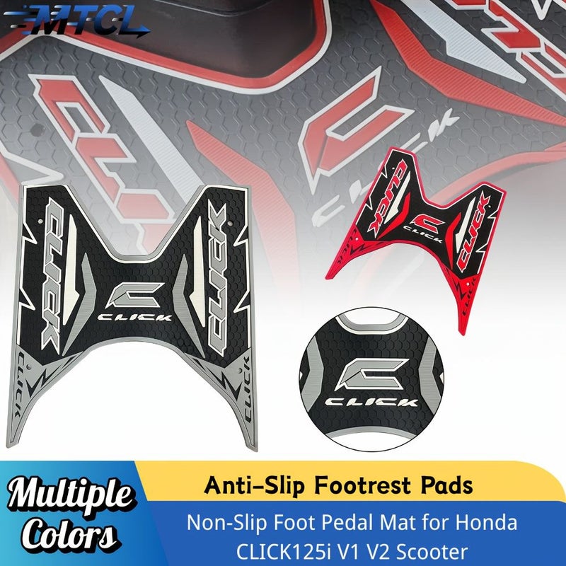 Non Slip Foot Pedal Mat Red For Honda Click125i V1 V2 Scooter - Image 1