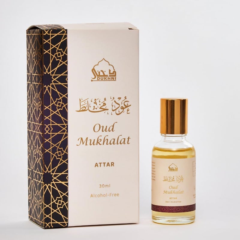 زيت عطر عود مخلات من دخني - زيوت عطرية عربية للرجال والنساء بدون كحول 30 مل - عطر رول أون نقي - زيت عود زعفران - عطر عيد رمضان عمرة حج - هدايا - عطور إسلامية