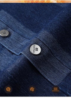 Jeep Men's Contrasting Denim Long Sleeved Casual Lapel Workwear Shirt Jacket  - Image 2