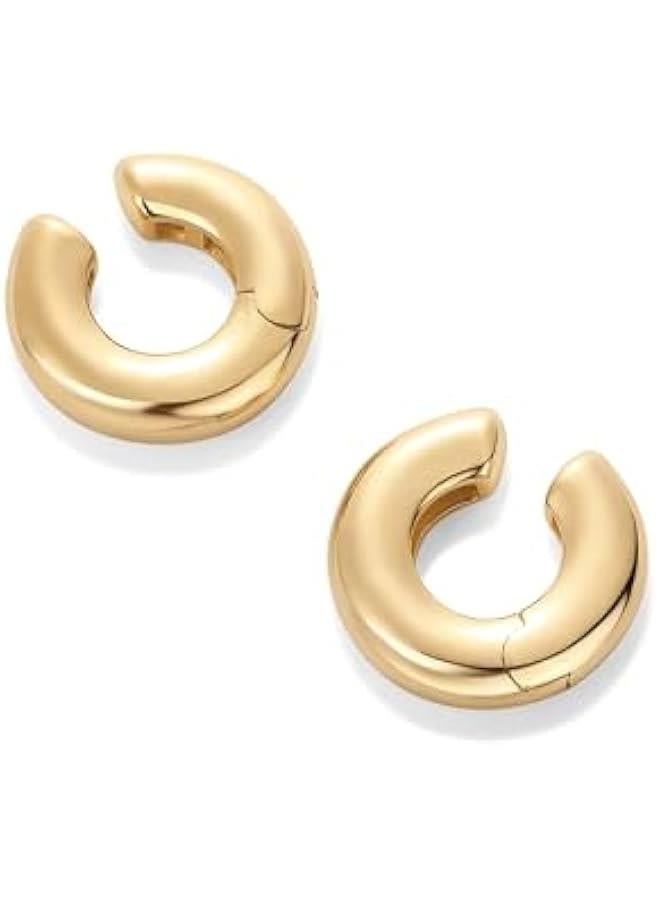 PAVOI 14K Gold Plated Chunky Tubular Hinged Earscape Ear Cuffs for Women | Statement Earring Pair - Image 3