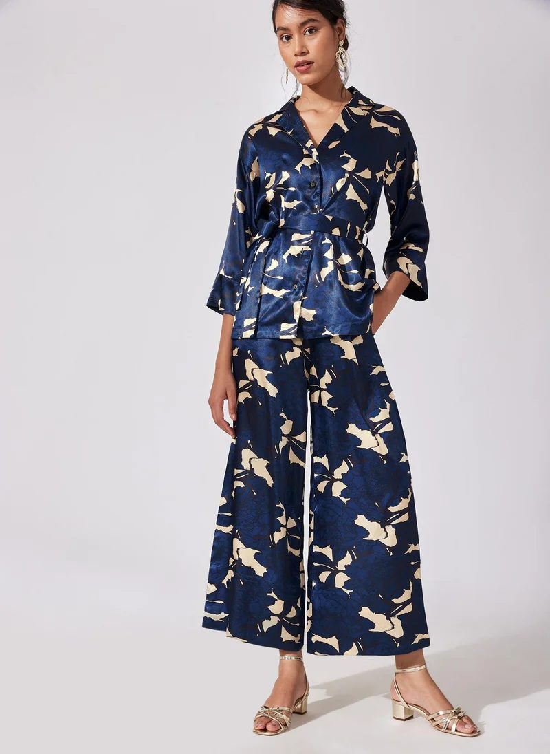 ذا ليبل لايف Floral Lapel Collar Shirt