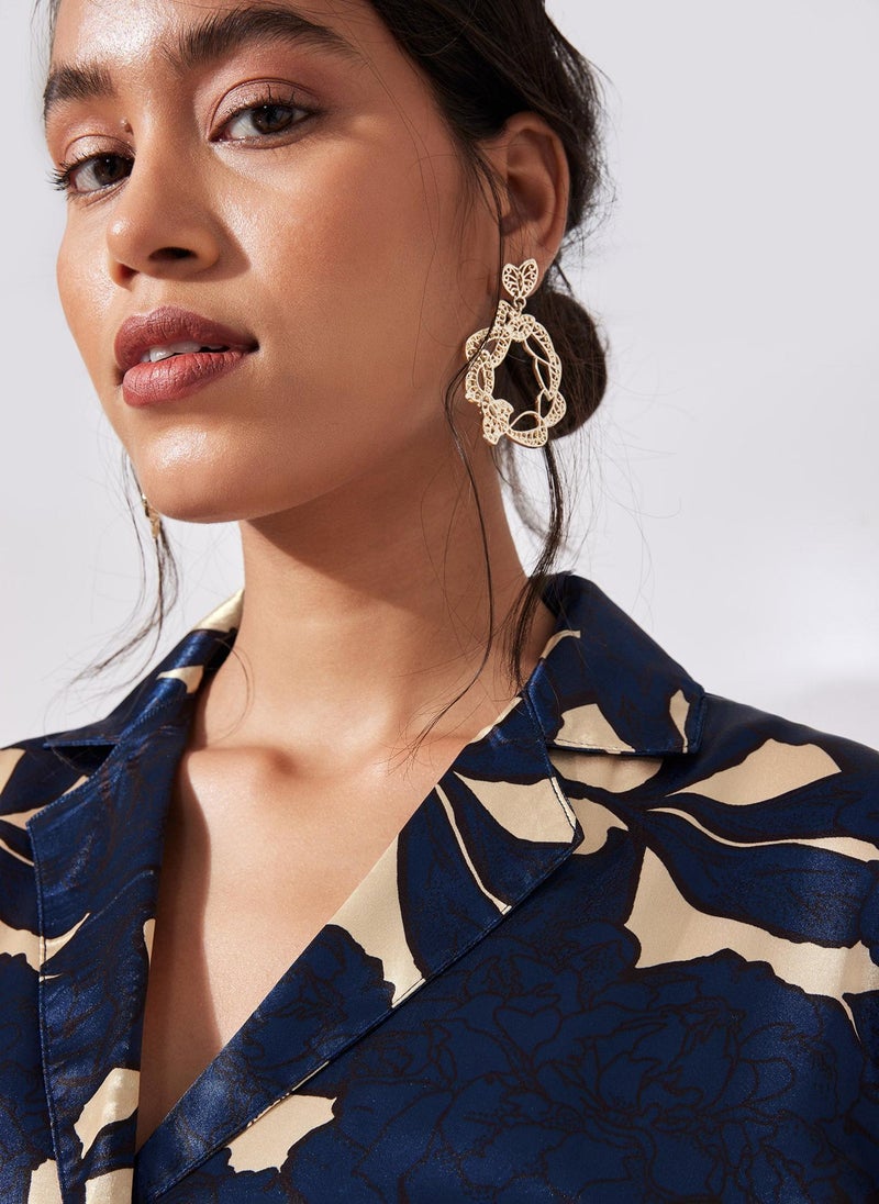 The Label Life Floral Lapel Collar Shirt  - Image 1