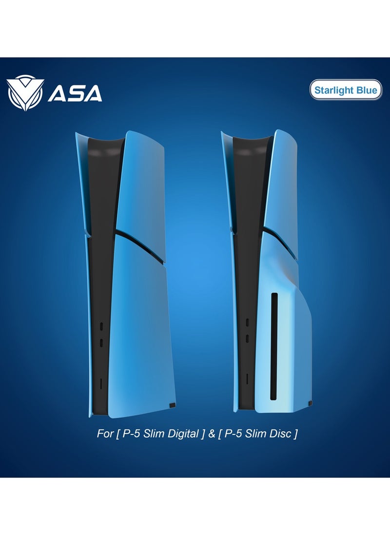 أيه أس أيه غلاف لجهاز PS5 Slim (قرص ورقمي)، غطاء ملصق كامل للجسم لجهاز Playstation 5 Slim، غطاء لجهاز PS5 Slim، غلاف بديل لجهاز PS5 Slim، لوحة غطاء واقية للوجه، سهل التركيب ومضاد للخدش والغبار  - Image 1