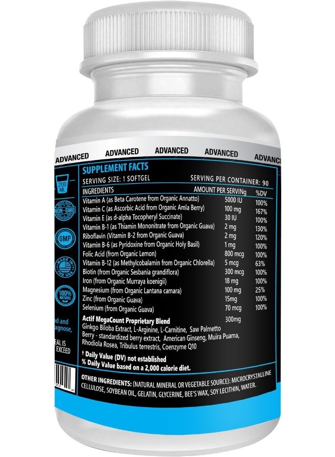 ACTIF Megacount For Men - Maximum Fertility Support And Sperm Count Booster, Clinically Proven To Improve Sperm Count And Motility - Non-Gmo, Made In Usa, 90 Count - Image 5