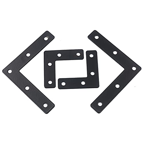 DGOL 20 Packs Two Sizes 3-1/8 inch and 2 inch L Black Flat Corner Braces with Screw, Picture Photo Frame Angle Bracket - Image 3