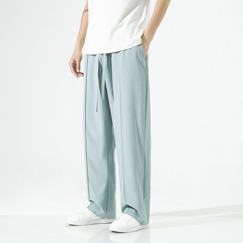 2023 Chinese Style Men'S Casual Pants Trendy Multicolor Ice Silk Draped Men'S Pants Fashion Solid Color Trousers - Image 1