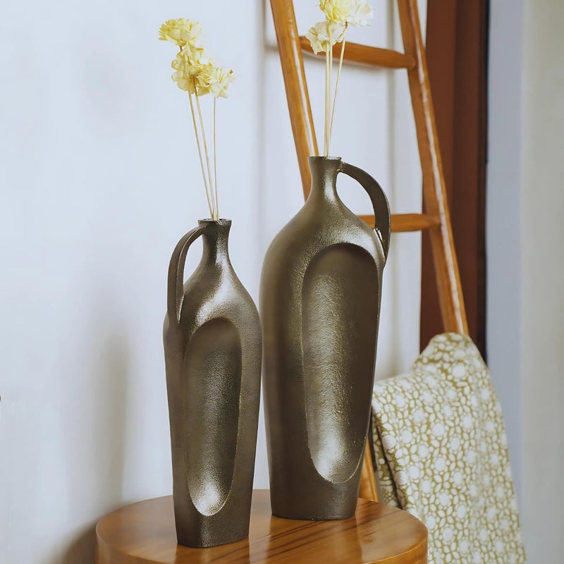 loosebucketPremium Westin SURAHI Aluminum Metal Vases Decorative Vase for Flower Plants Home Decor Office Living Room Bedroom Decor vases Showpiece Vase Unbreakable Big 20 14 Inches - Image 1