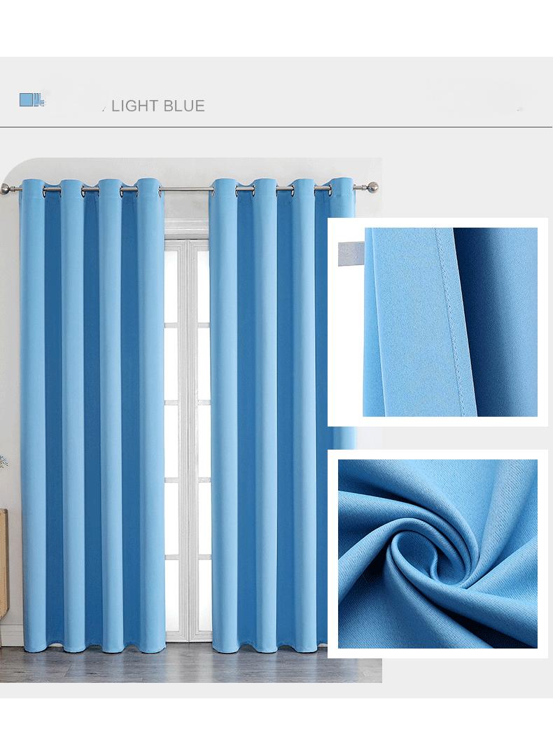 Bluejw 2-Piece Solid Color Blackout Outdoor Curtains Light Blue - Image 2