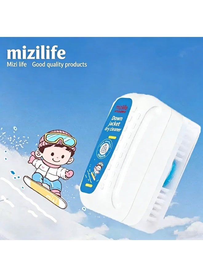Mizi 120ml Dry cleaning agent with brush head, down jacket detergent dry cleaning agent, down jacket detergent dry cleaning agent down jacket laundry one wipe clean wash-free cleaning brush (2PCS) - Image 3