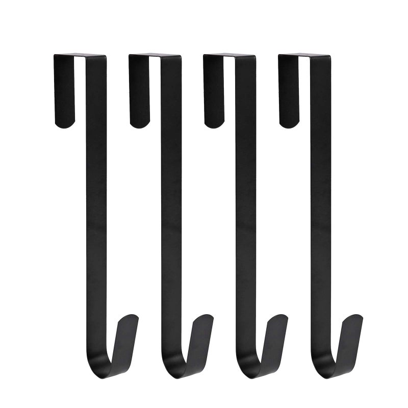 Sattiyrch Sattiyrch 12 Wreath Hanger for Front DoorSteel Over The Door Hanger HookWreath Door Hanger Black4 