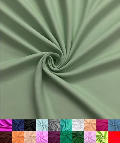 Barcelonetta Poly Cotton Fabric for Sewing Broadcloth Fabric by The Yard 60 Wide Roll Lightweight Breathable Lining Home Textile Skirts Tote Bags Sage 5 Yard - Image 1