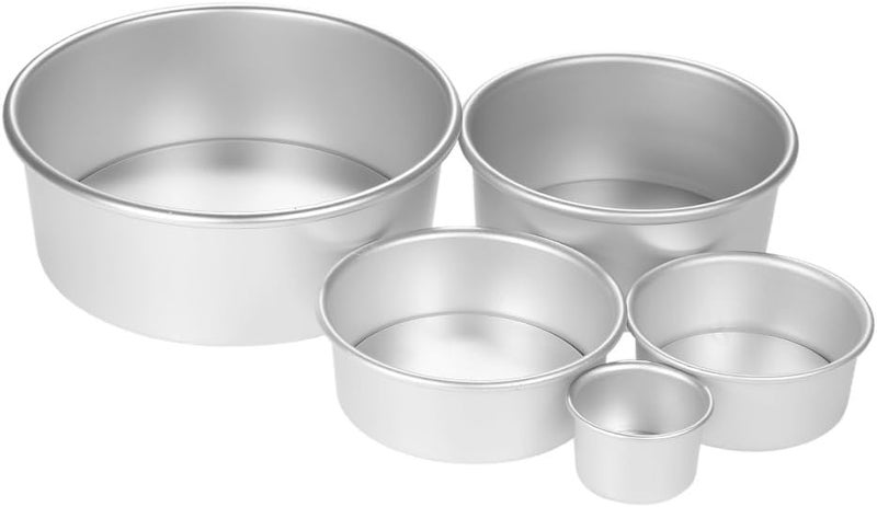 Mn AOX Aluminum Round Cake Pans with Removable Bottom | Professional & Leakproof Baking Pans Multi Size | Cake & Dessert Molds (4 Inch) - Image 1