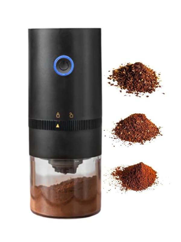 Doppio Electric Coffee Grinder – Rechargeable Burr Grinder with Adjustable Grind Settings | USB Charging | Suitable for Espresso, French Press & Filter Coffee | Compact & Portable - Image 1