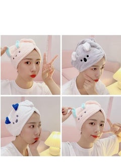 Generic Soft Fabric Hair Towel, Hair Turbans Drying Towel, Cute Design, for Wet Hair, Curly Hair, Microfiber Hair Towel, Colour: Random)  - Image 3