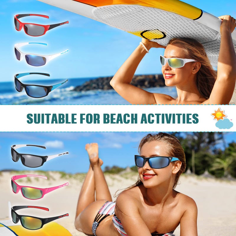 Leumoi 18 Pairs Polarized Sports Sunglasses, Tactical Running Sunglasses, Flexible Frame Driving Shade Motorcycle Glasses for Men Women Youth, Assorted Colors - Image 3