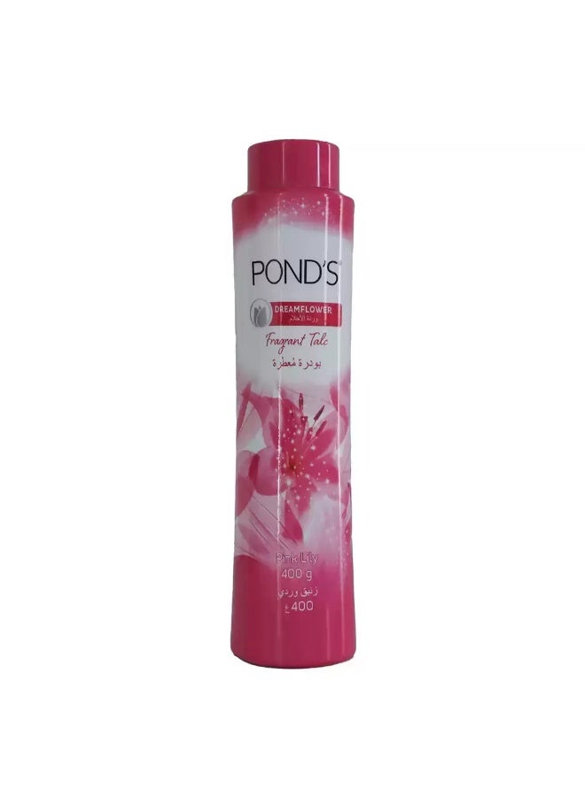 PONDS Ponds Dream Flower Pink Lily Fragrant Talc, Safe And Natural- 400gms - Image 1