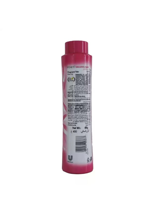 PONDS Ponds Dream Flower Pink Lily Fragrant Talc, Safe And Natural- 400gms - Image 2