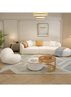 بوبينز هوم طقم أريكة Poppins HOME من قماش بوكل أريكة الشمال الحديثة تصميم أنيق لغرفة المعيشة (الذراع الأيمن)  - Image 1
