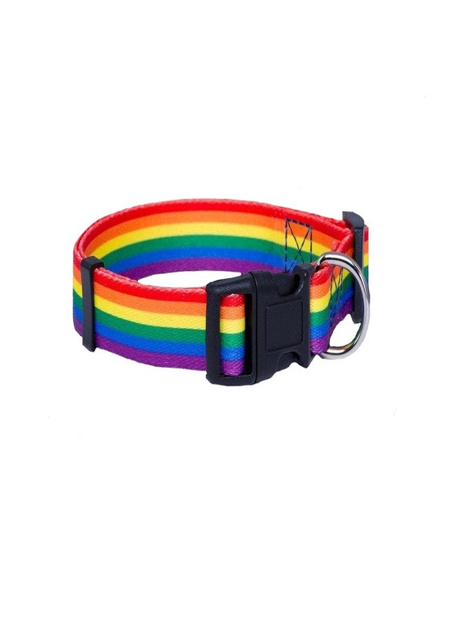 فوندريزينغ فور أ كوز جمع التبرعات لأجل قضية نبيلة - أطواق حيوانات أليفة بألوان قوس قزح - أطواق للكلاب والقطط تدعم فخر مجتمع الميم - إكسسوارات للكلاب والقطط والحيوانات الأليفة - طوق علم الفخر - متوسط، متعدد الألوان، للجنسين، نايلون، بلاستيك، قطعة واحدة - Image 1