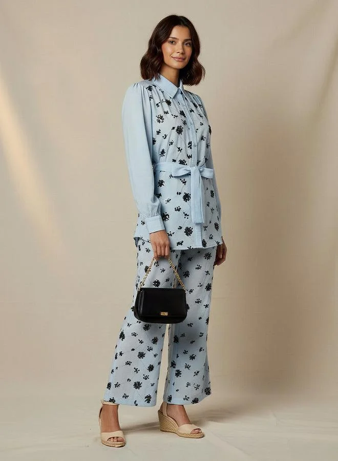 Splash FAV Belted Shirt with Sequins