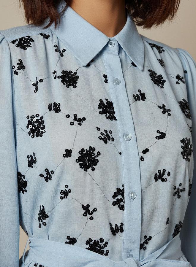 Splash FAV Belted Shirt with Sequins - Image 4