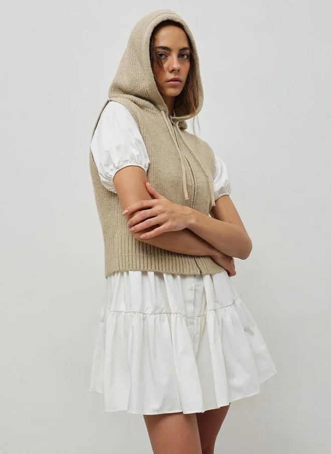 STREET 9 Beige Hooded Pullover for Women