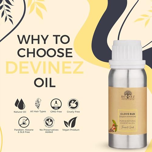 Devinez Clove Bud Essential Oil (100ml) - 100% Pure & Natural (Syzygium aromaticum) in Aluminum Bottle for DIY Balms, Aromatherapy & Warming Massage - Rich Spicy Aroma - Image 2