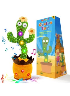 Ayeboovi Ayeboovi Dancing Talking Cactus Toy, Singing, Repeating Cactus, Funny Dancing Talking Cactus Repeating Toys for Kids, Adjust Volume Sunny Cactus Mimicking Toy with 120 Songs for Baby Boys and Girls  - Image 1