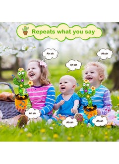 Ayeboovi Ayeboovi Dancing Talking Cactus Toy, Singing, Repeating Cactus, Funny Dancing Talking Cactus Repeating Toys for Kids, Adjust Volume Sunny Cactus Mimicking Toy with 120 Songs for Baby Boys and Girls  - Image 3