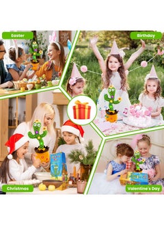 Ayeboovi Ayeboovi Dancing Talking Cactus Toy, Singing, Repeating Cactus, Funny Dancing Talking Cactus Repeating Toys for Kids, Adjust Volume Sunny Cactus Mimicking Toy with 120 Songs for Baby Boys and Girls  - Image 4