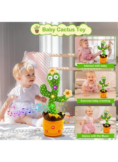Ayeboovi Ayeboovi Dancing Talking Cactus Toy, Singing, Repeating Cactus, Funny Dancing Talking Cactus Repeating Toys for Kids, Adjust Volume Sunny Cactus Mimicking Toy with 120 Songs for Baby Boys and Girls  - Image 2