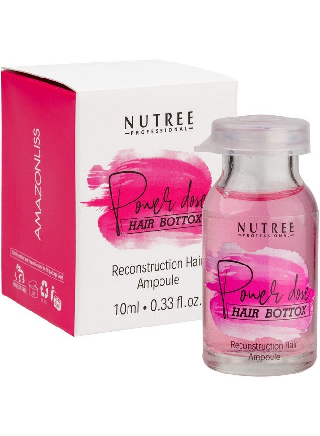 Nutree Professional Hair Brasil Power Dose Reconstruction Hair Ampoule 0.33 Oz Provides Longterm Hydration Eliminates Split Ends Gives Volume - Image 1